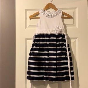Girls white and Navy blue dress